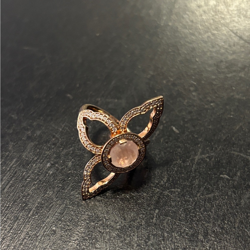 Thomas Sabo Rose Gold Butterfly Ring with Light Pink Stone